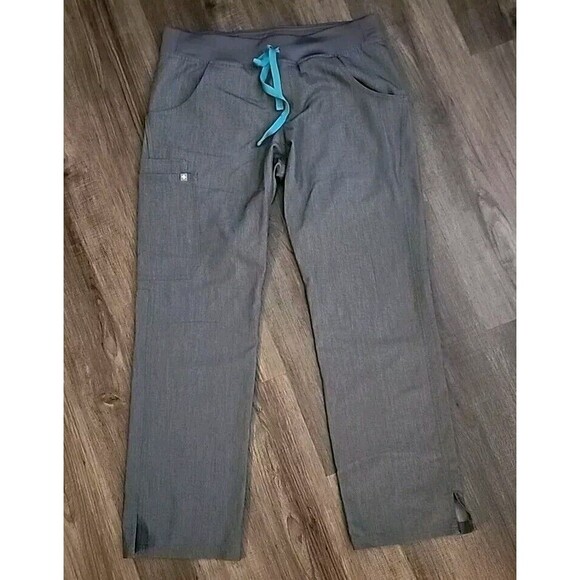 Figs Womens Scrub Pants Size Small Gray Straight Tie Front Pockets - Picture 1 of 8